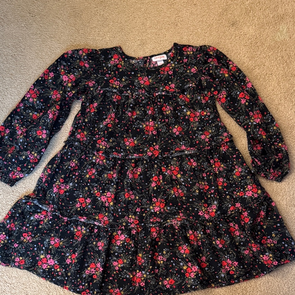 Cat & Jack Black and Pink Floral Dress